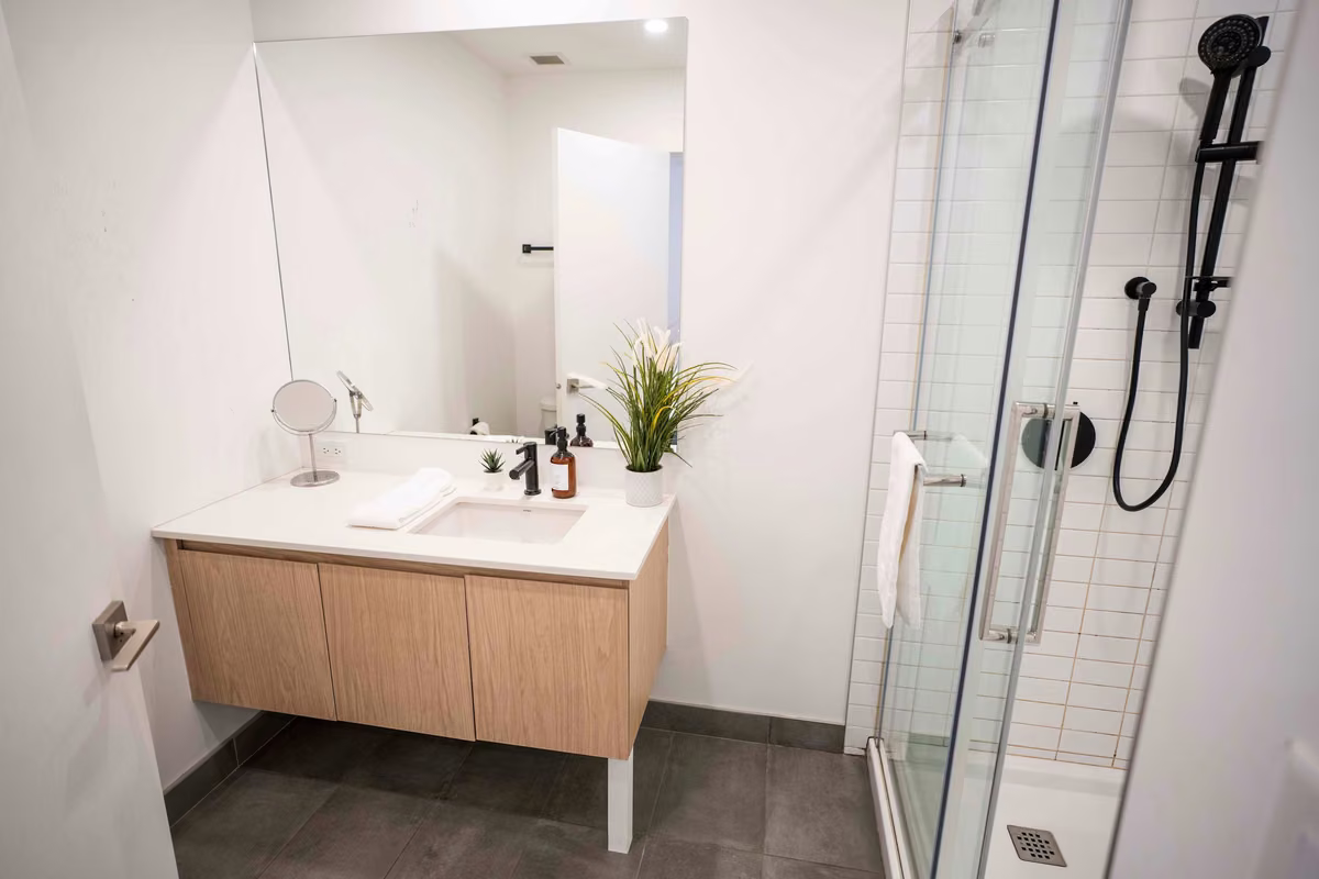 Salle de bain 1du condo 107, Aurea Charlevoix