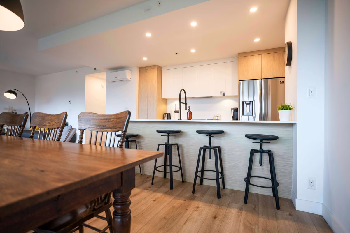 Cuisine entièrement équipée du condo 107, Aurea Charlevoix
