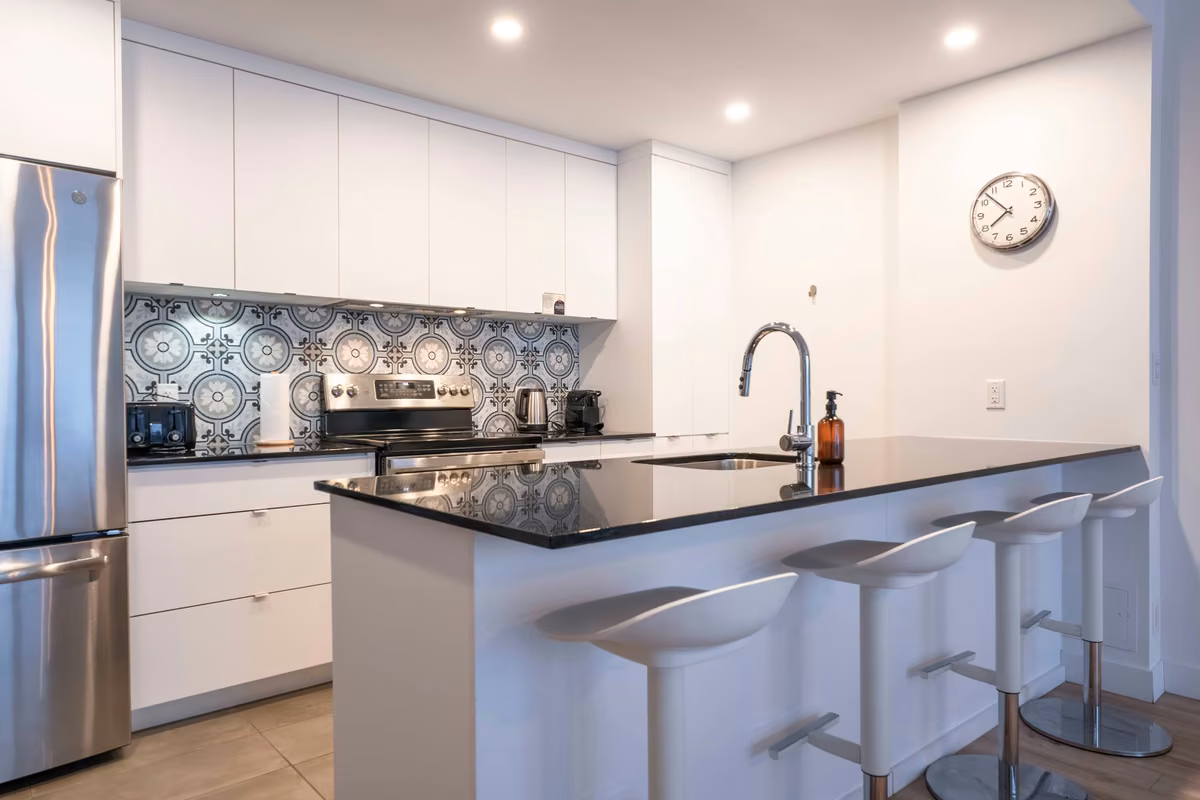 Cuisine entièrement équipée du condo 109, Aurea Charlevoix