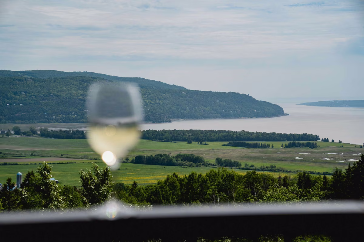 Vue sur le fleuve Saint-Laurent depuis le condo 202, Aurea Charlevoix
