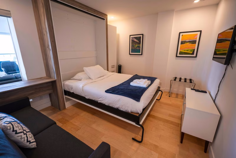Chambre 3 du condo 202 avec lit queen, Aurea Charlevoix