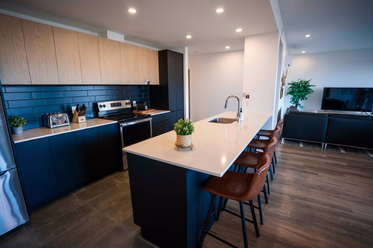 Cuisine entièrement équipée du condo 204, Aurea Charlevoix