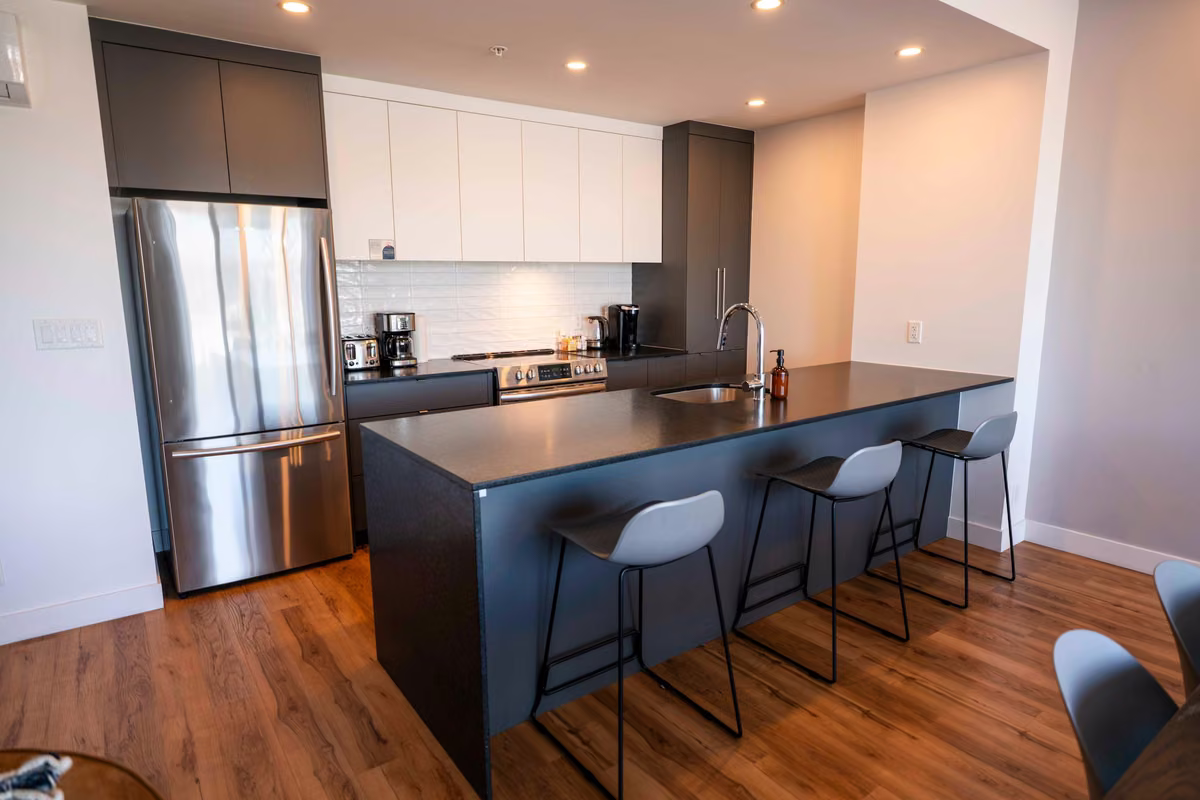Cuisine entièrement équipée du condo 209, Aurea Charlevoix