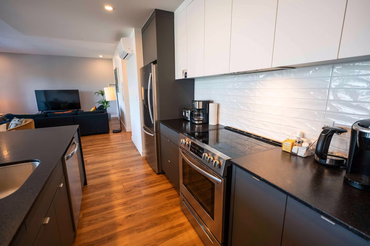 Cuisine entièrement équipée du condo 209, Aurea Charlevoix