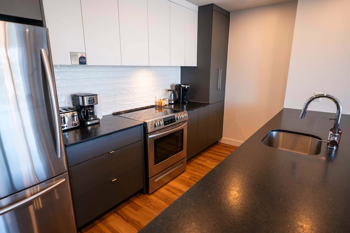 Cuisine entièrement équipée du condo 209, Aurea Charlevoix