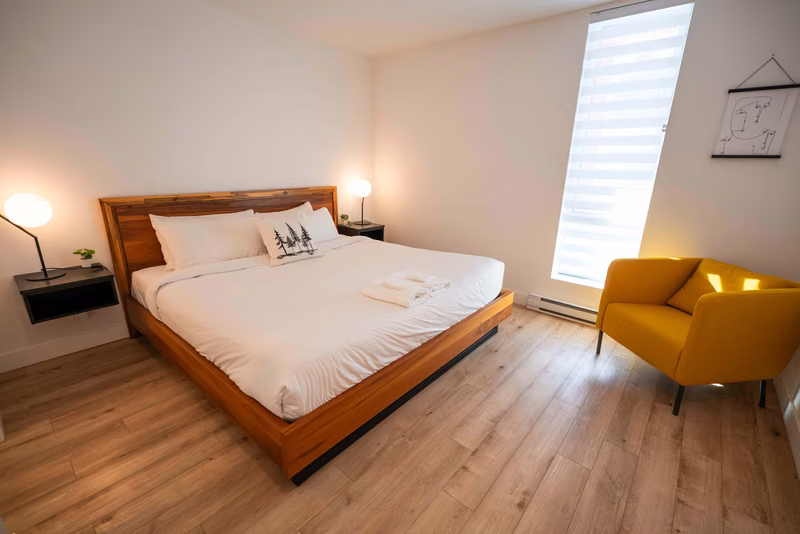 Chambre 2 du condo 210 avec lit king, Aurea Charlevoix