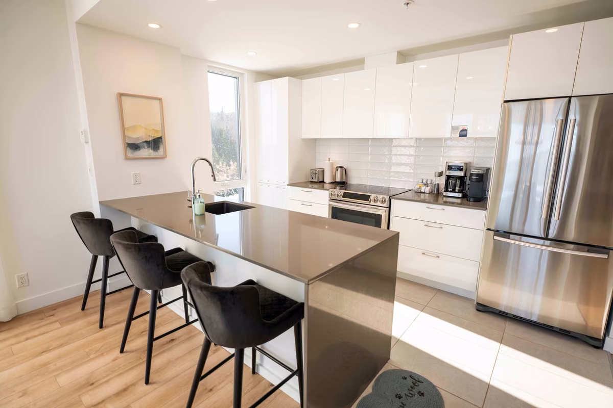 Cuisine entièrement équipée du condo 301, Aurea Charlevoix