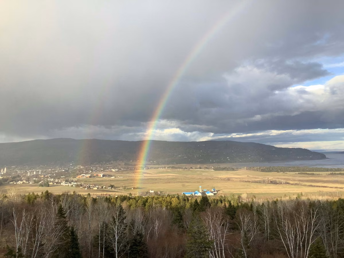 Vue sur le fleuve Saint-Laurent depuis le condo 302, Aurea Charlevoix