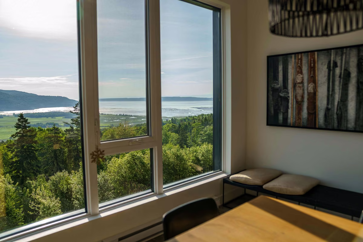 Vue sur le fleuve Saint-Laurent depuis le condo 307, Aurea Charlevoix