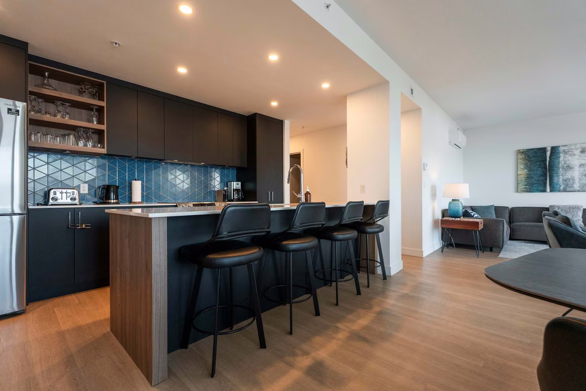 Cuisine entièrement équipée du condo 308, Aurea Charlevoix