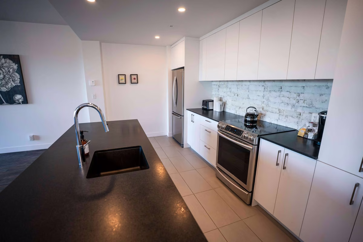 Cuisine entièrement équipée du condo 310, Aurea Charlevoix
