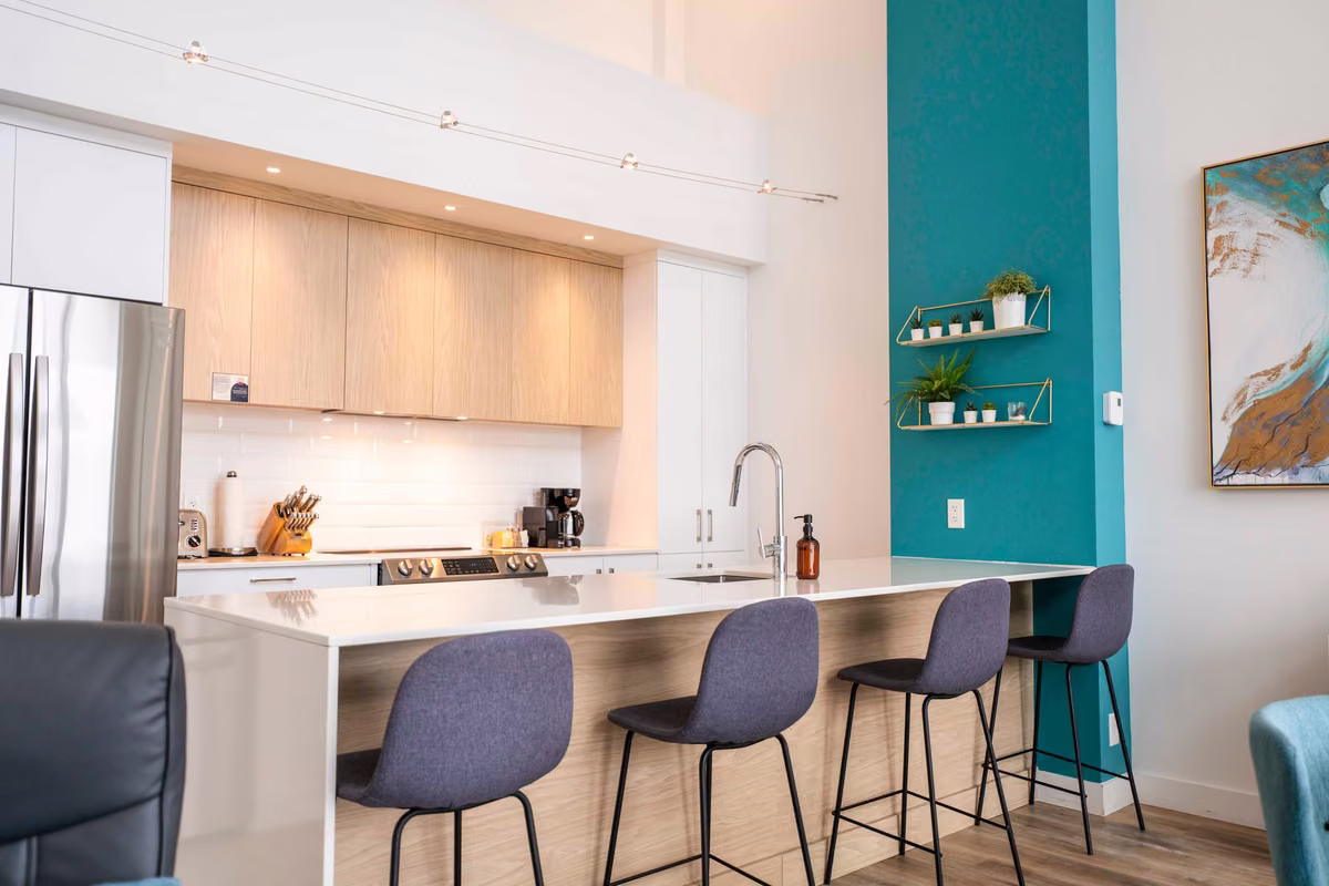 Cuisine entièrement équipée du condo 407, Aurea Charlevoix