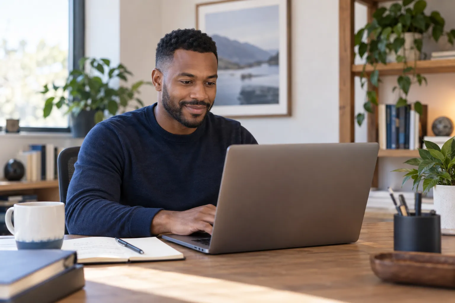 Trainer preparing a browser-based Train Lens session on a laptop.