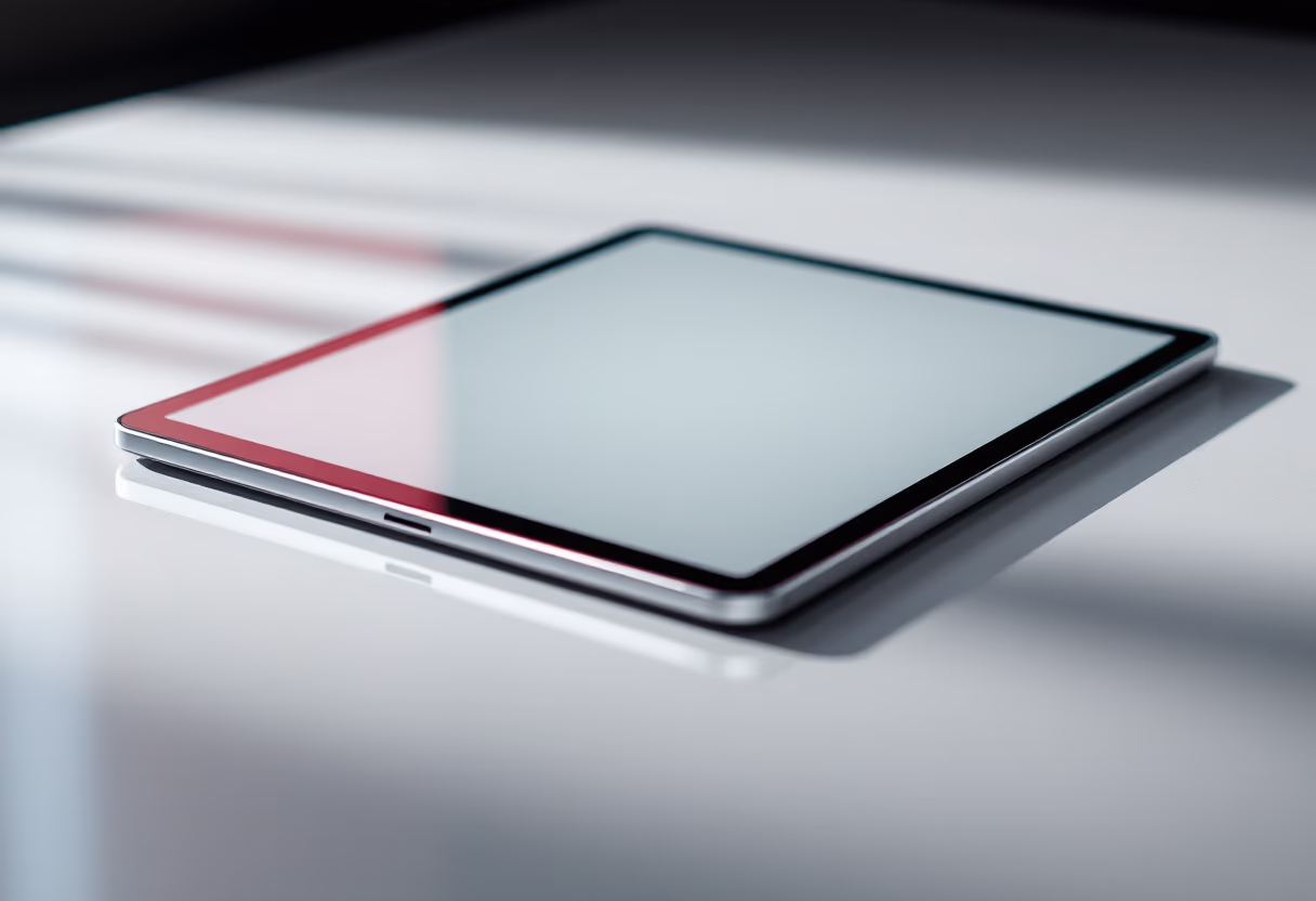 [digital project] image of a tablet displaying website design (for a graphic design studio)
