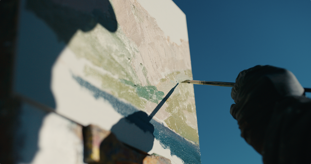 Plein air painting in progress