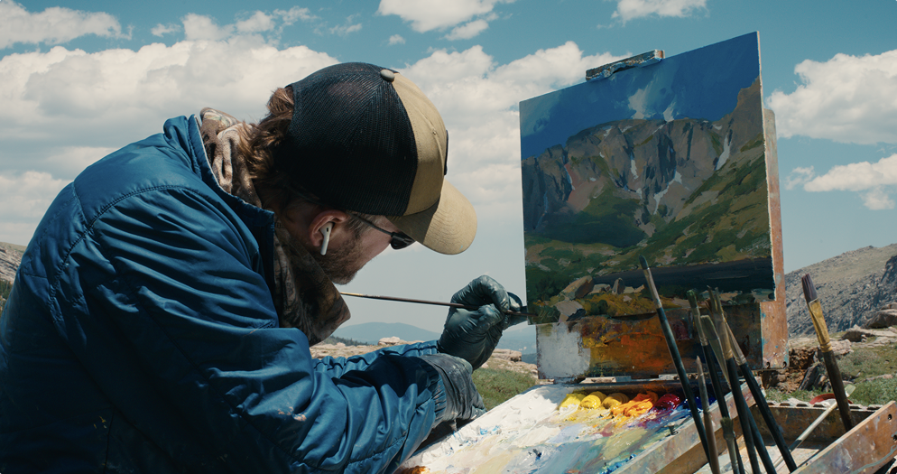 Kimball Geisler painting on location