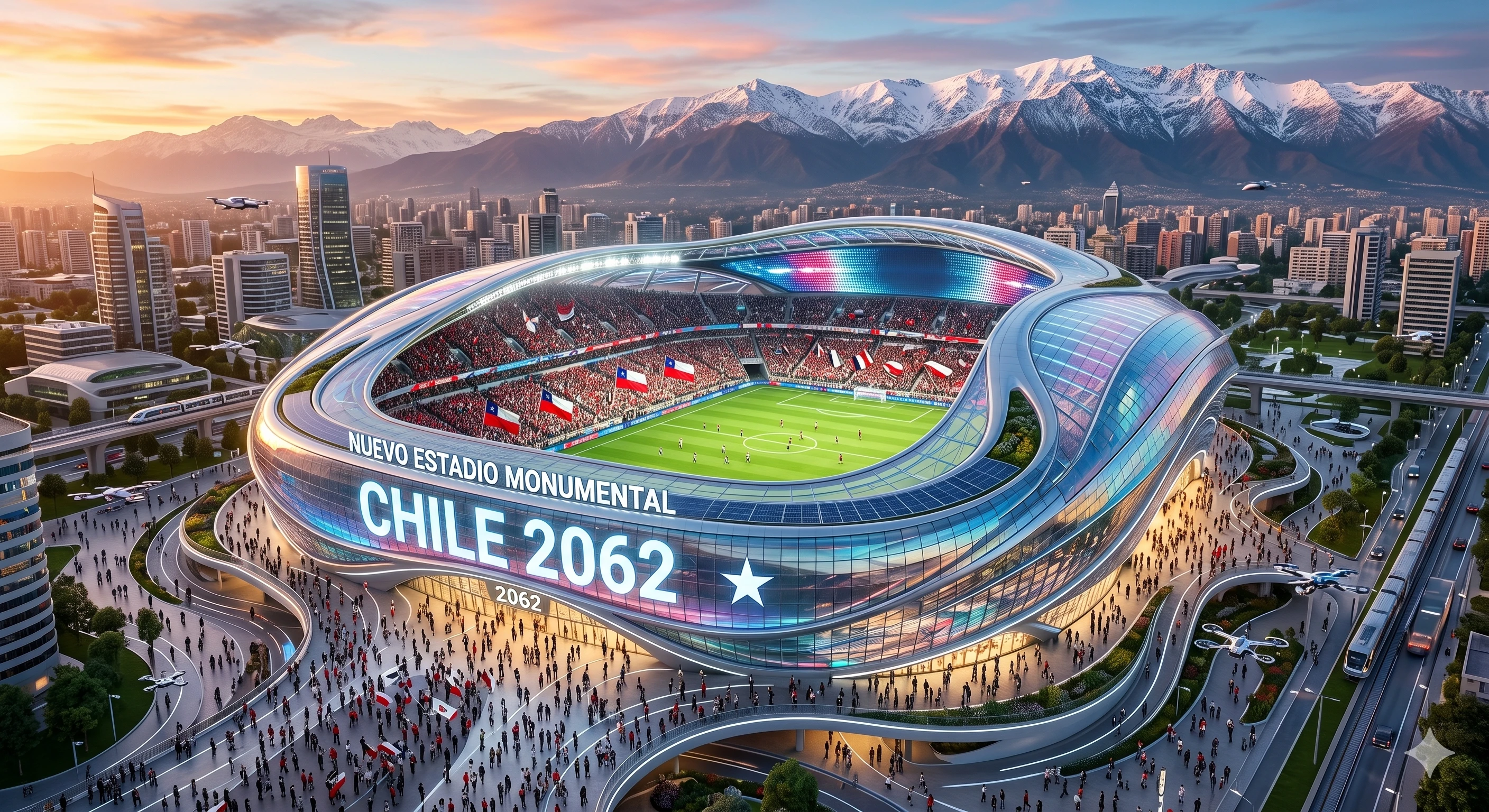 Imagen Conceptual Estadio Monumental en la Santiago, Macul