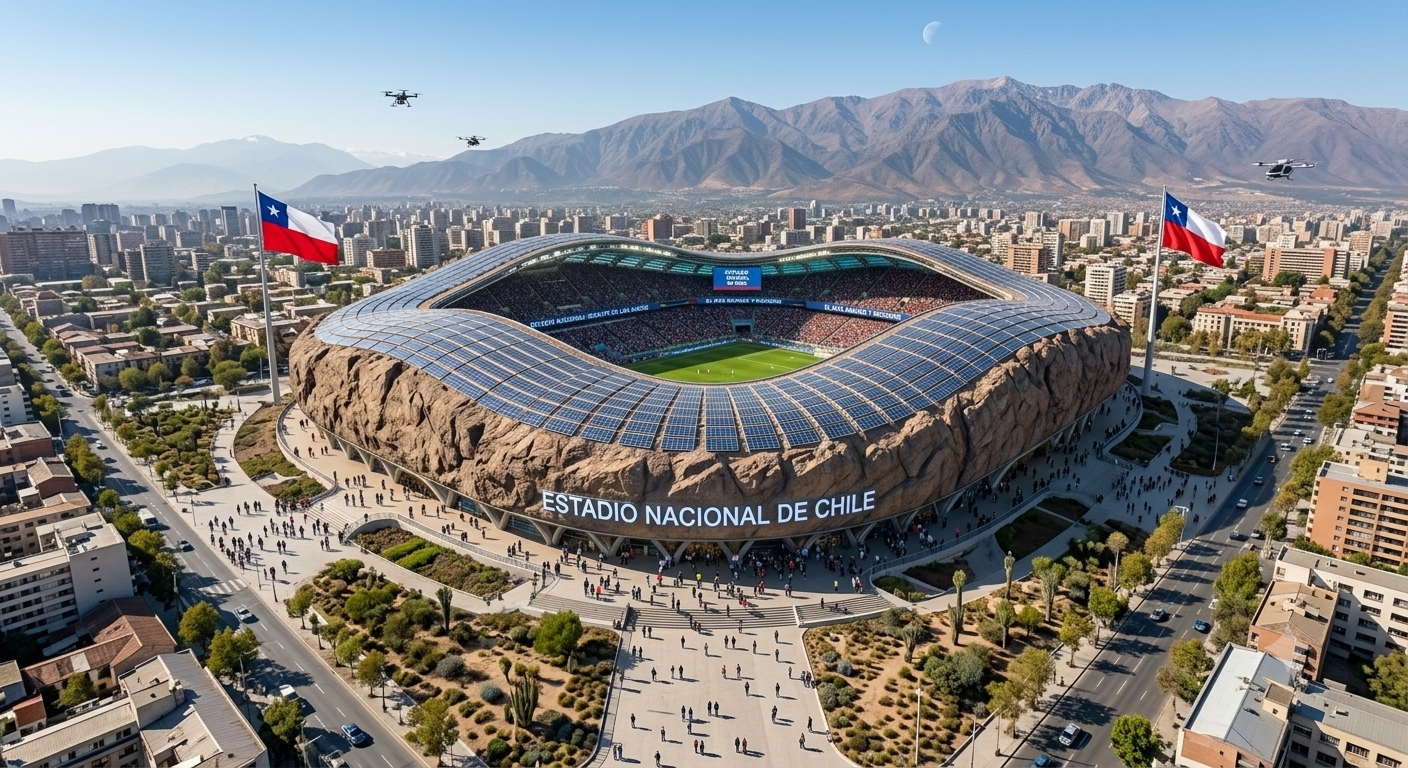 Imagen Conceptual Estadio Nacional en Santiago, Ñuñoa