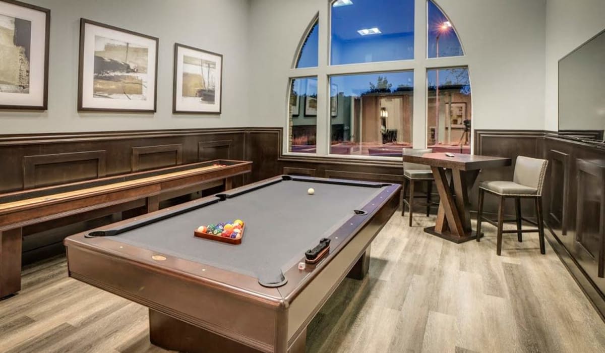 Pool table in clubhouse