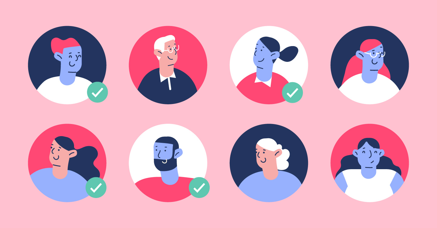 graphic showing illustrations of different types of clients symbolizing client segmentation