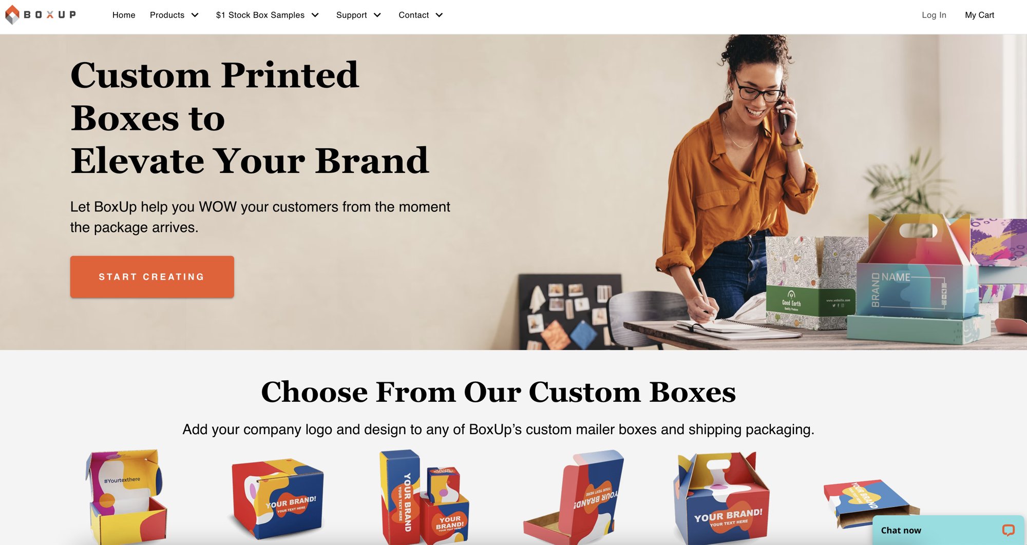 screenshot of boxup website for copper crm case study
