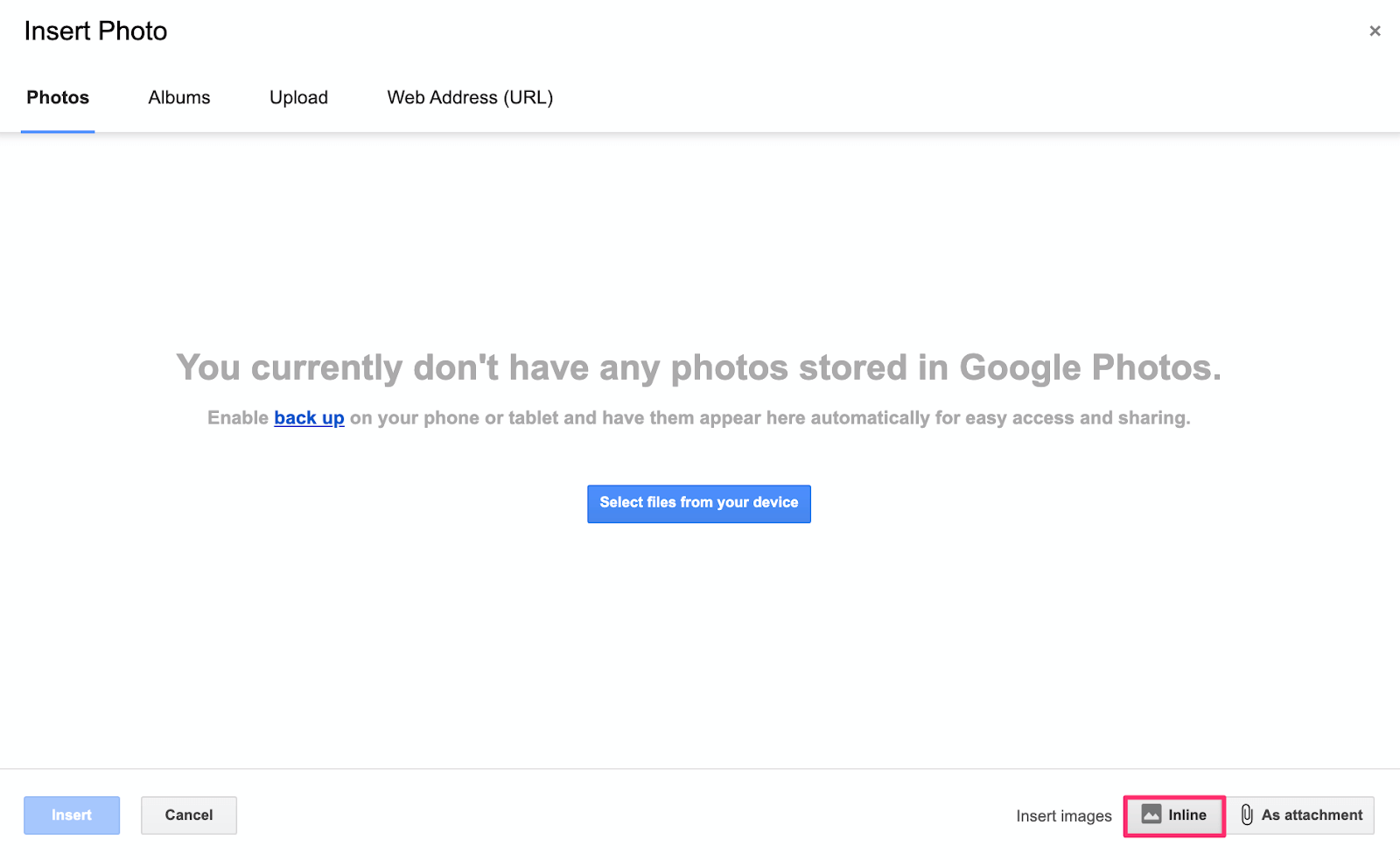 adding images to gmail message