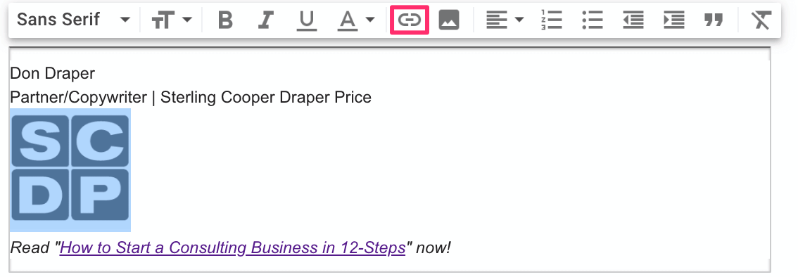 linking an image in gmail signature