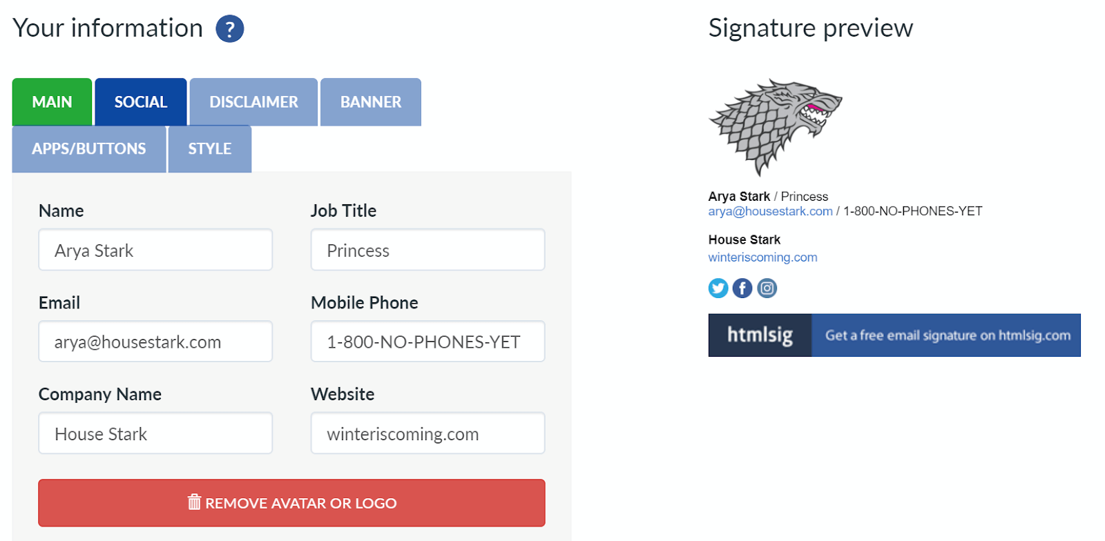 gmail signature template
