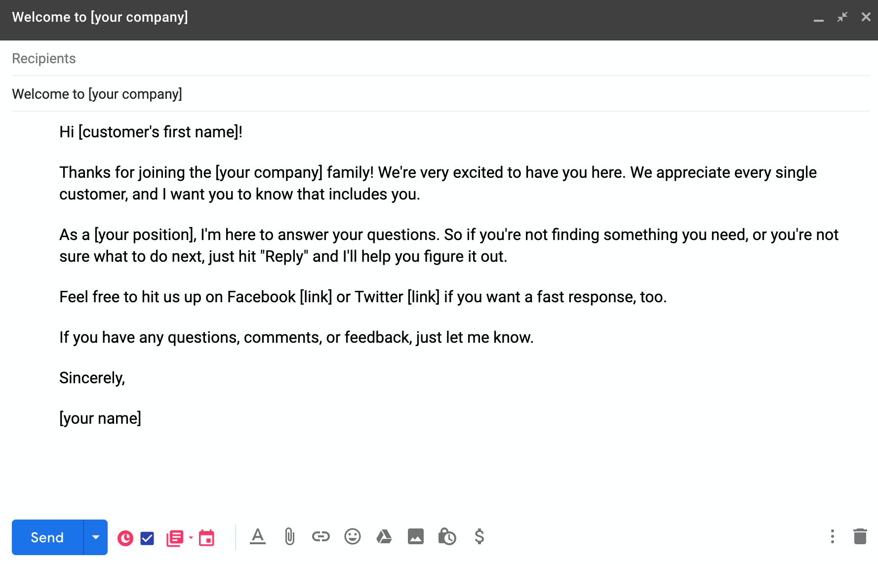 welcome email example