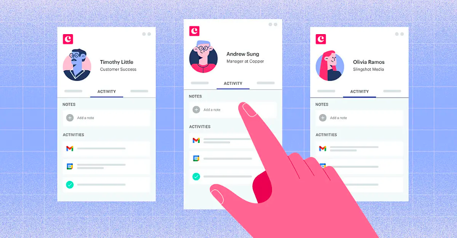 illustration of crm customer profiles showcasing sales and marketing alignment