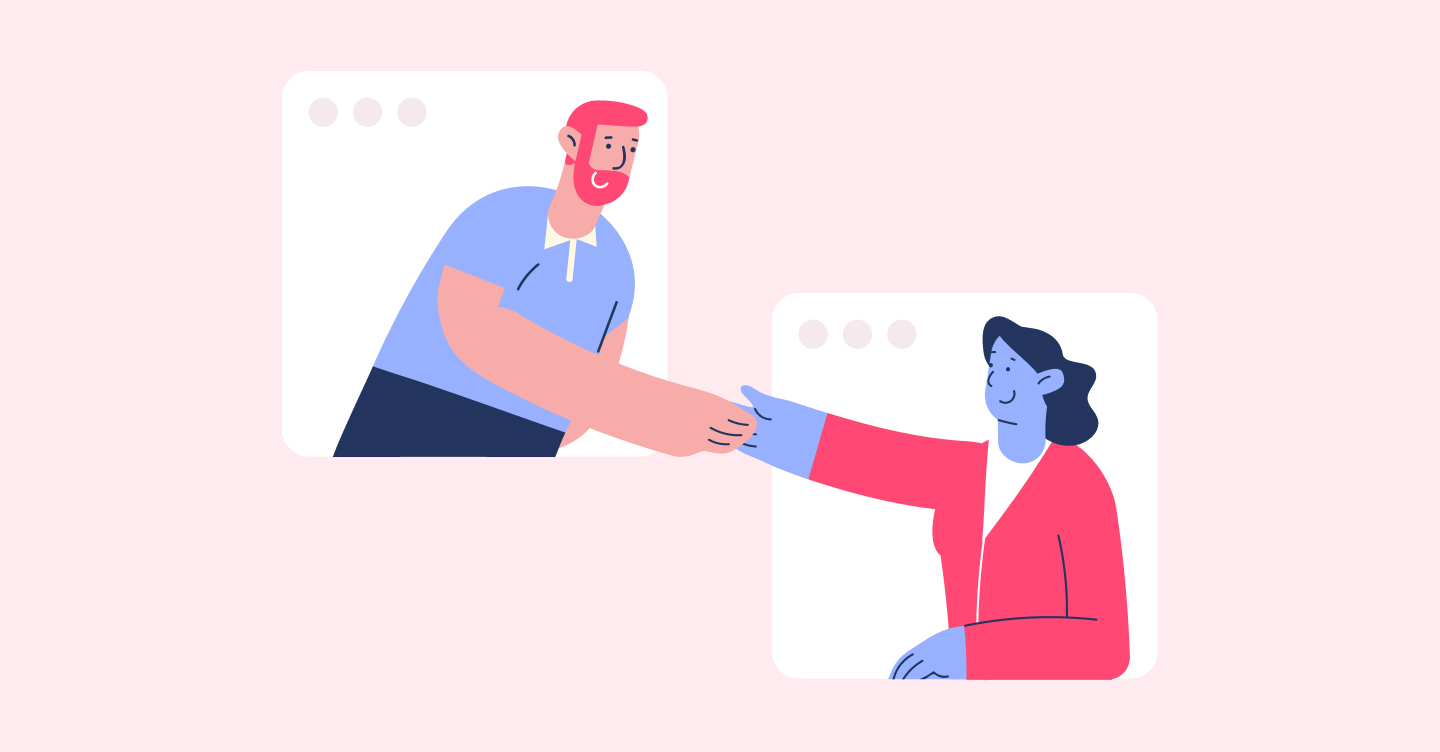 illustration showing two people shaking hands, symbolizing impromptu speaking