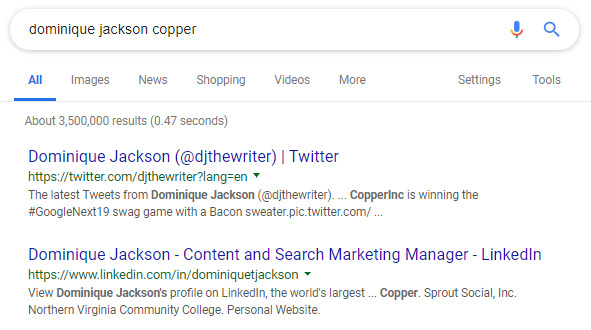 google search example