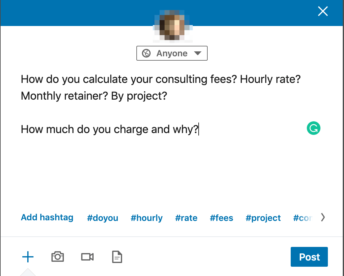 linkedin consultant rates