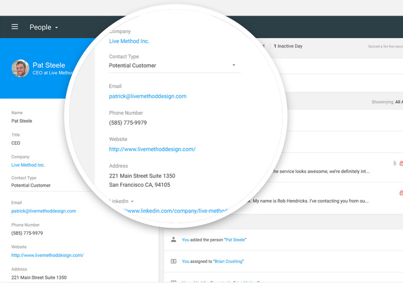 contact data automatically added to copper crm