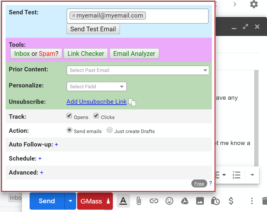 adjust gmass settings