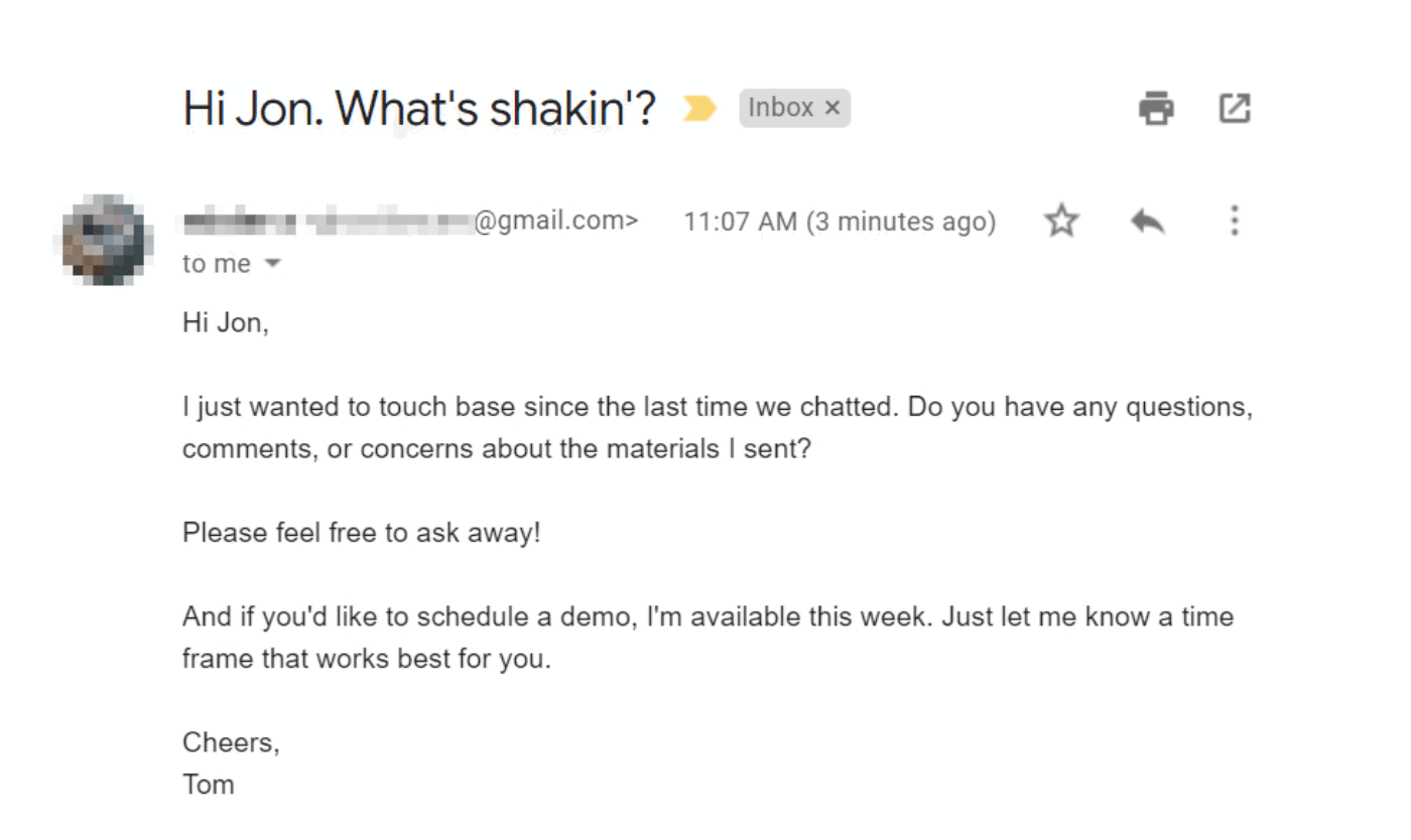 finished email by mail merge