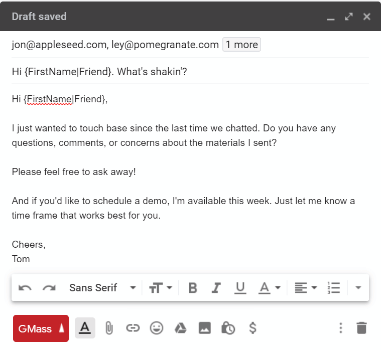 mail merge template
