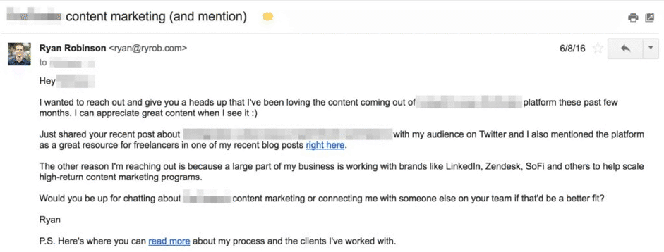 email pitch example