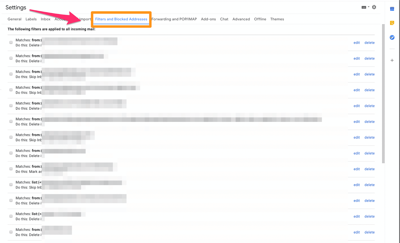 filters in gmail