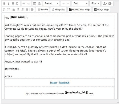 lead nurture email