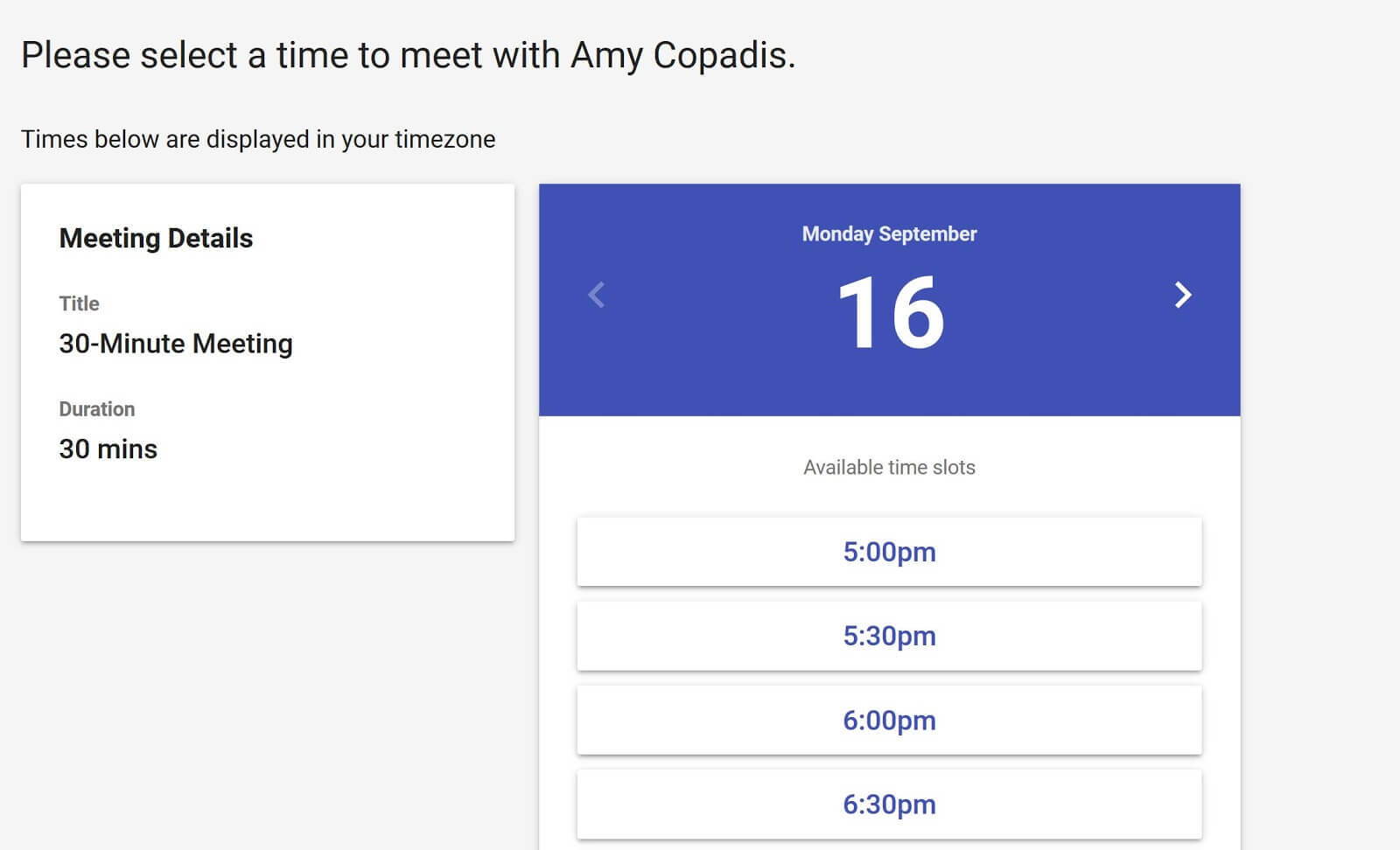 copper meeting scheduler
