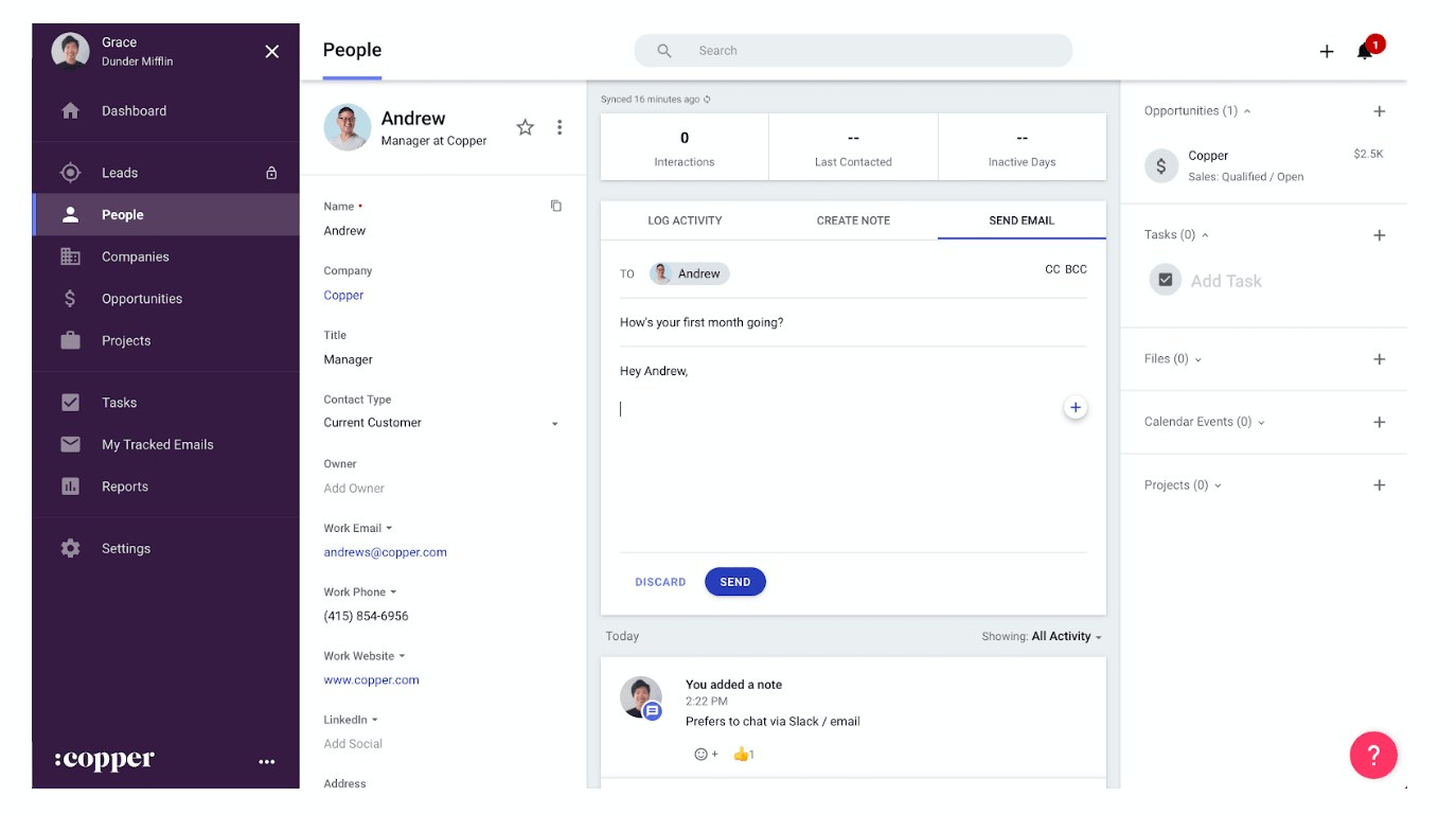 contact preferences in copper crm