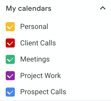 color coding google calendars