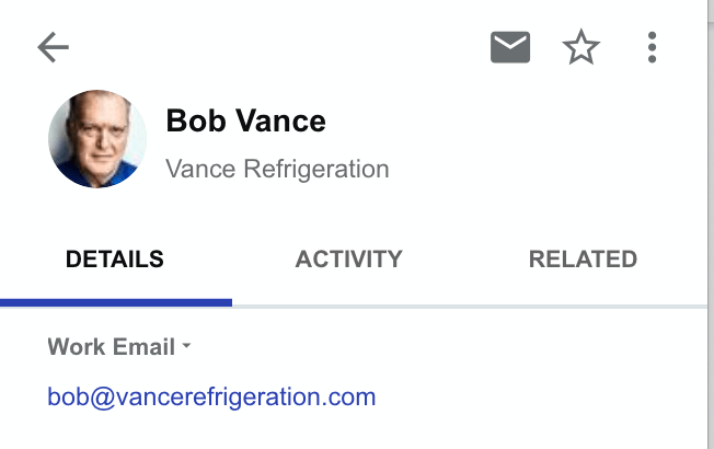 emailing a contact in copper crm