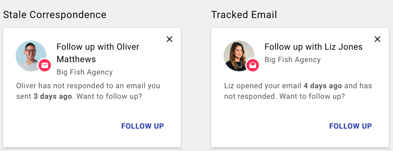 copper crm's email reminders