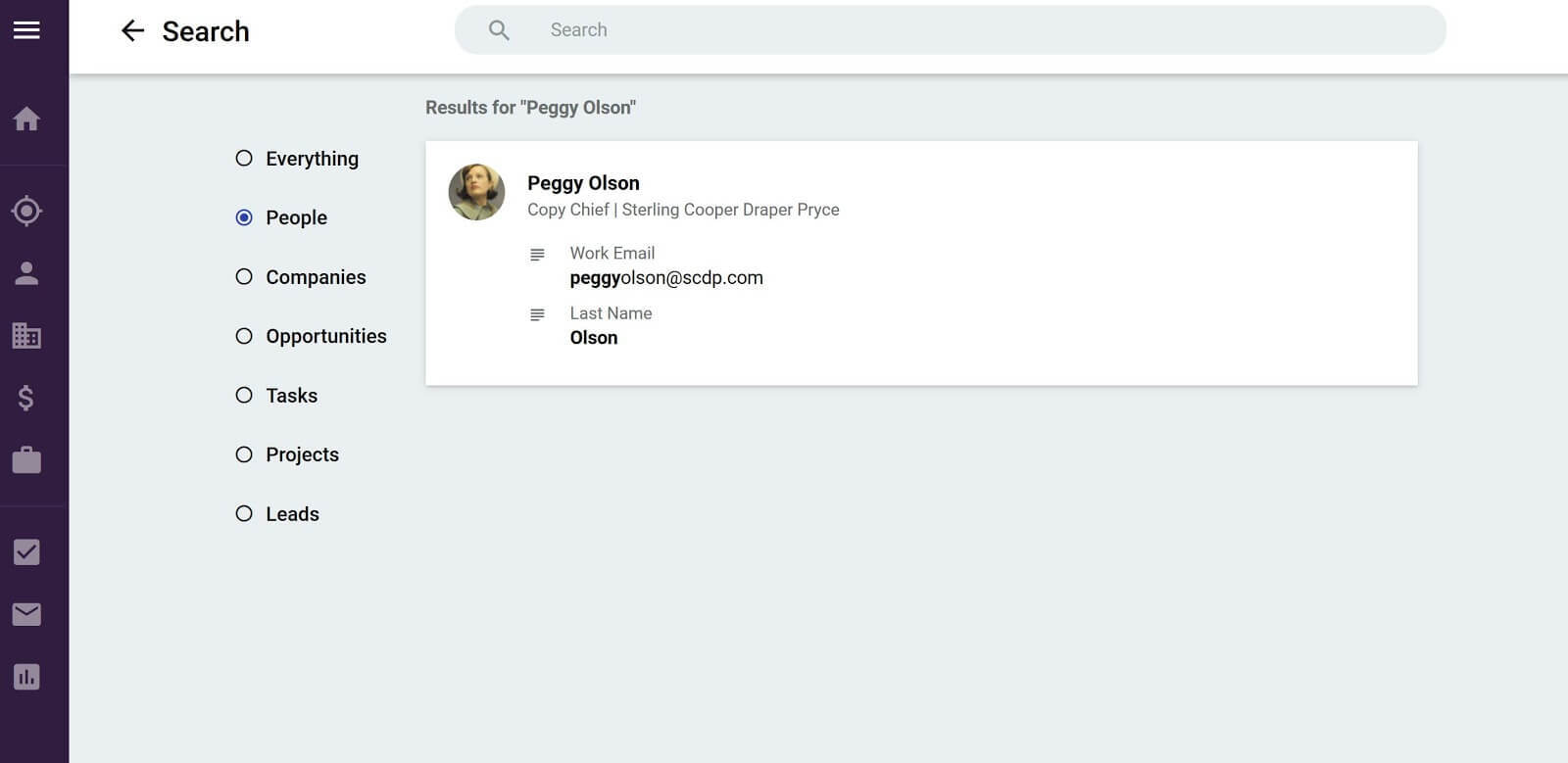 filtering customers in copper crm
