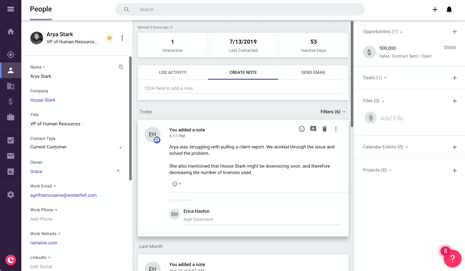 customer feedback in copper crm