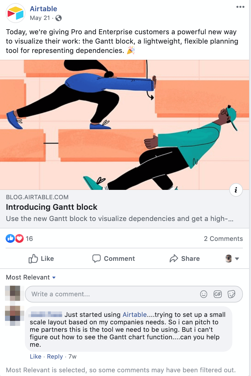 facebook feedback post