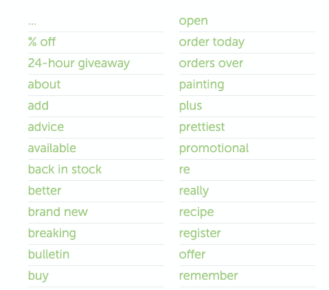 power words for email subject lines