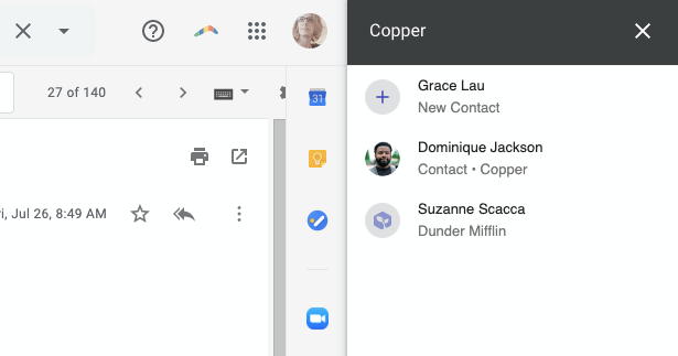 Copper Contact Context